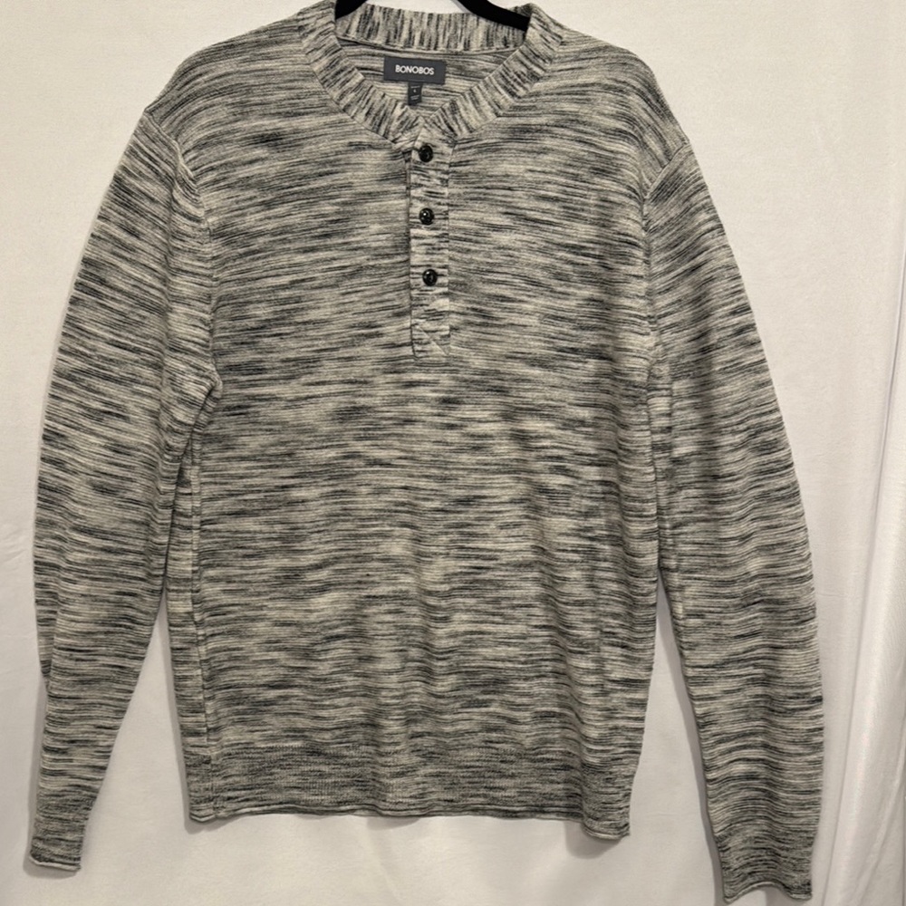 Bonobos Men's Grey Sweater Large Merino BoxE